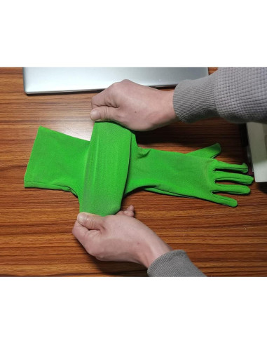 Guantes Chromakey 7Tek Verde Ajustados para Fotografía y Video