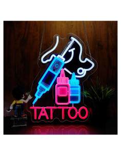 Luz de neón LED PIPROX Tatuaje 43x33cm Azul para Bar
