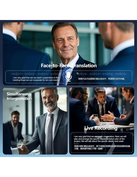 Auriculares de Traducción AI Psadhi A39, 144 Idiomas, Negro