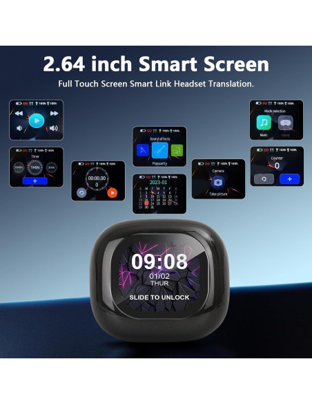 Auriculares de Traducción AI Psadhi A39, 144 Idiomas, Negro