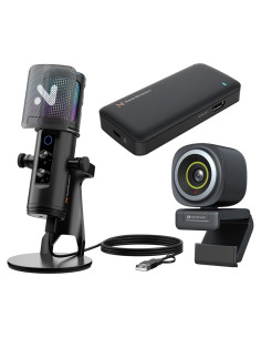 Kit de Streaming NearStream: Captura 1080p, Micrófono RGB, Webcam 4K