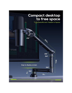 Soporte de Micrófono M05 Pro Negro 360 Ajustable para Estudio 2