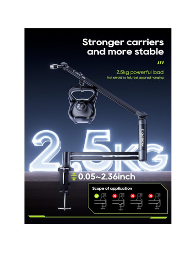 Soporte de Micrófono M05 Pro Negro 360 Ajustable para Estudio