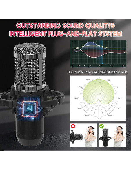 Paquete de Podcast ALSO GO para 2 Personas, Micrófonos BM-800