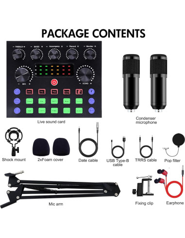 Paquete de Podcast ALSO GO para 2 Personas, Micrófonos BM-800