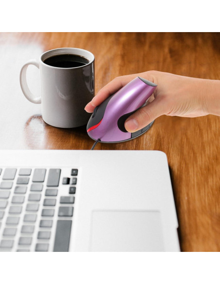 Ratón Vertical Ergonómico DOITOOL USB 5 Botones Púrpura