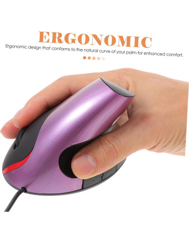 Ratón Vertical Ergonómico DOITOOL USB 5 Botones Púrpura
