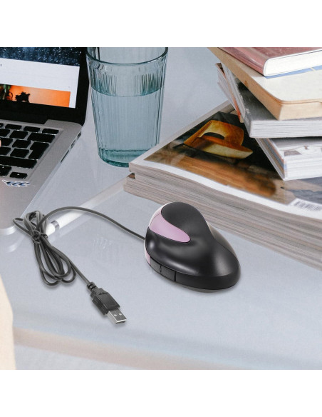 Ratón Vertical Ergonómico DOITOOL USB 5 Botones Púrpura