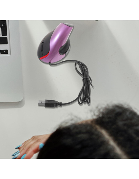 Ratón Vertical Ergonómico DOITOOL USB 5 Botones Púrpura