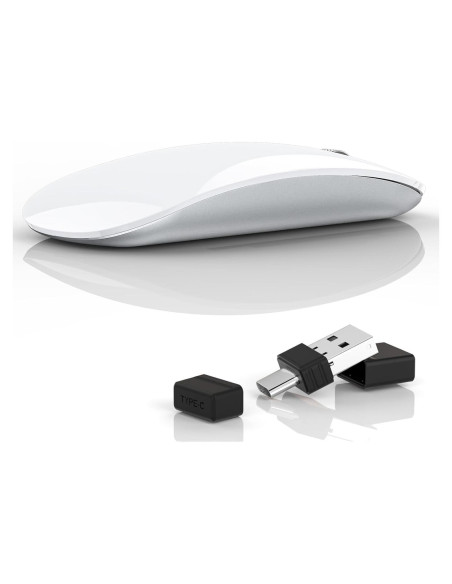 Ratón Inalámbrico Uiosmuph G11 Recargable USB C Blanco