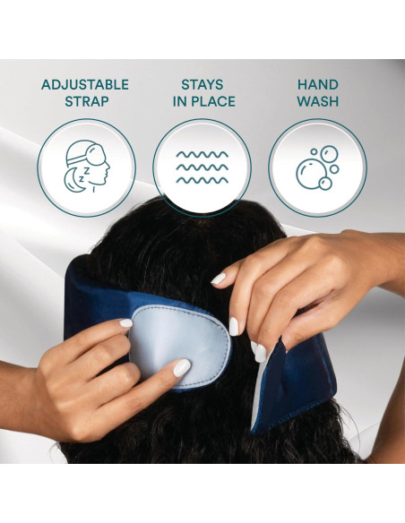 Máscara de Sueño 100% Seda Homedics Azul Medianoche - Ajustable