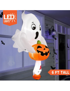 Decoración Inflable Halloween Joiedomi 1.83 m Fantasma y Calabaza 2