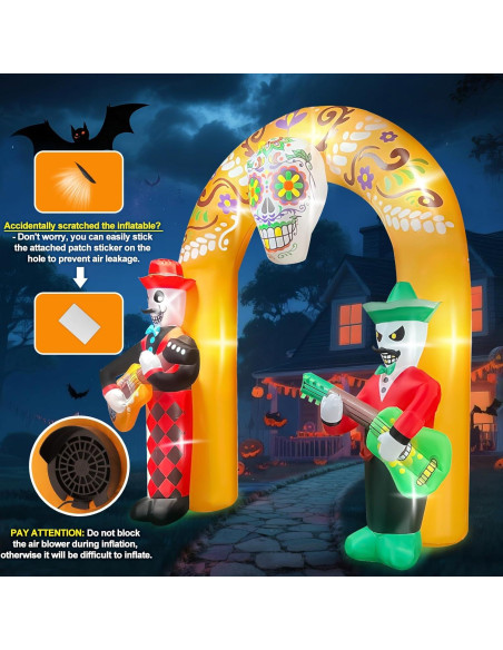Arco Inflable de Halloween Kalolary 3.66m con Luces LED