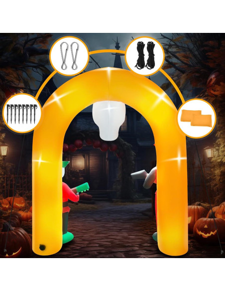 Arco Inflable de Halloween Kalolary 3.66m con Luces LED