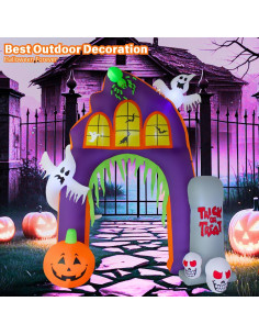 Arco Inflable Halloween PTS 2.74m con Calabaza y Tumba 2