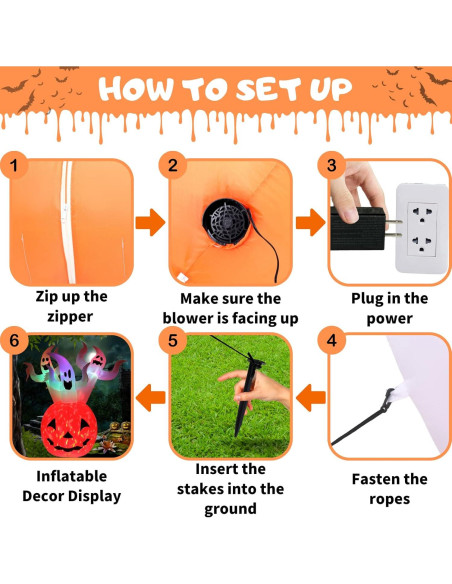 Decoración Inflable Halloween Buheco 1.83m Calabaza Fantasma LED