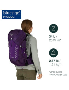 Mochila de senderismo Osprey Tempest 34L para mujeres Verde Jasper 2