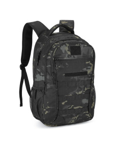 Mochila Táctica CamGo 25L Camo Negro para Senderismo y Camping