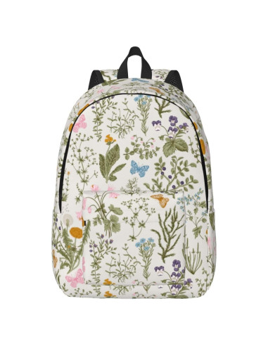 Mochila Lona Floral Vintage 15" GVGOAGL Unisex 16L