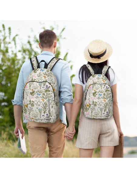 Mochila Lona Floral Vintage 15" GVGOAGL Unisex 16L
