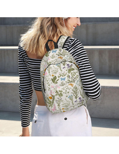 Mochila Lona Floral Vintage 15" GVGOAGL Unisex 16L