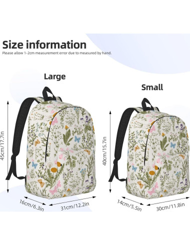 Mochila Lona Floral Vintage 15" GVGOAGL Unisex 16L