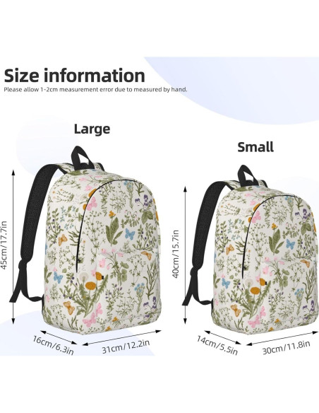 Mochila Lona Floral Vintage 15" GVGOAGL Unisex 16L