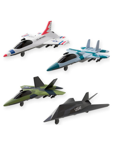 Juego de 4 Jets de Combate Lollipop - Aviones de Metal