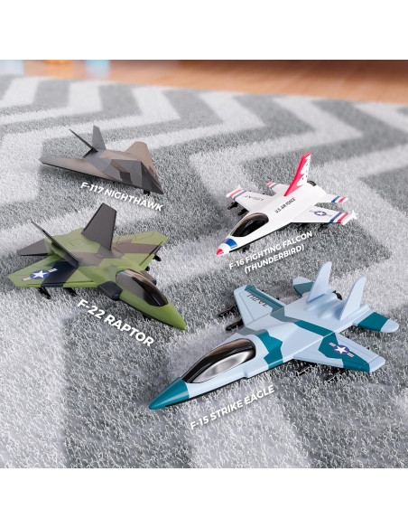 Juego de 4 Jets de Combate Lollipop - Aviones de Metal Juego de 4 Jets de Combate Lollipop - Aviones de Metal