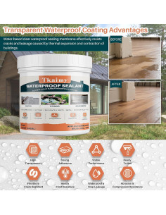 Sellador Impermeable Transparente Tkaimy 32oz para Techos y Paredes 2