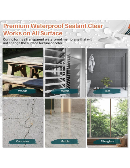 Sellador Impermeable Transparente Tkaimy 32oz para Techos y Paredes