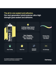 Sellador y Adhesivo Híbrido Hemway 300 ml - Transparente - 3 Paquete 2