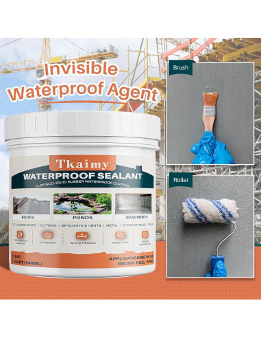 Sellador Impermeable Transparente Tkaimy 32oz para Techos y Paredes