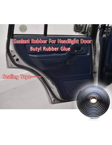 Sellador de Caucho Butilo Poweka 15ft para Faros y Parabrisas