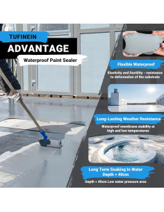 Sellador Impermeable de Caucho TUFINEIN 1.5kg Secado Rápido 2