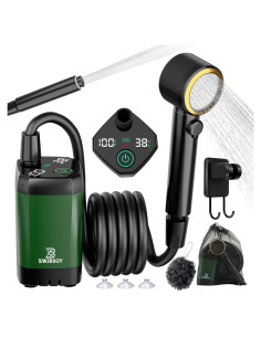 Ducha Portátil ZWJBSGY Camping 6000mAh 4 Modos 150-180 Min