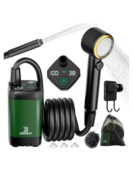 Ducha Portátil ZWJBSGY Camping 6000mAh 4 Modos 150-180 Min
