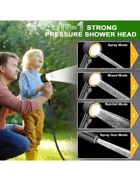 Ducha Portátil ZWJBSGY Camping 6000mAh 4 Modos 150-180 Min