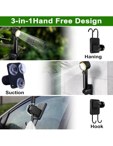 Ducha Portátil ZWJBSGY Camping 6000mAh 4 Modos 150-180 Min