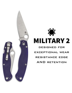 Cuchillo de Bolsillo Spyderco Military 2 Azul G10 10.16cm 2