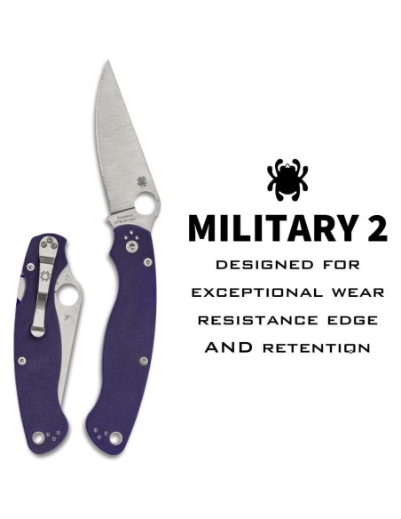 Cuchillo de Bolsillo Spyderco Military 2 Azul G10 10.16cm