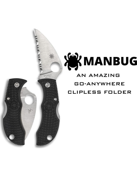 Cuchillo de bolsillo Spyderco Manbug Wharncliffe VG-10 4.8 cm