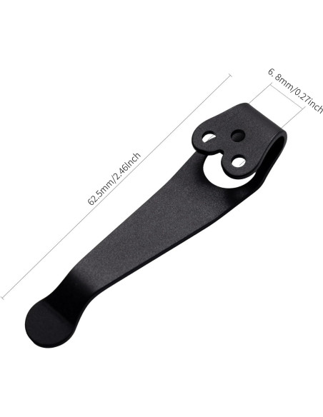 Clip de bolsillo de titanio hiSpkNix para cuchillos Spyderco