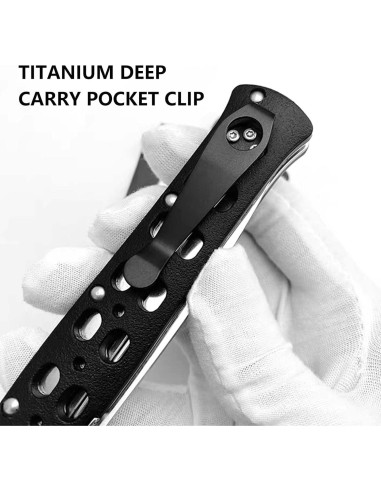 Clip de bolsillo de titanio hiSpkNix para cuchillos Spyderco