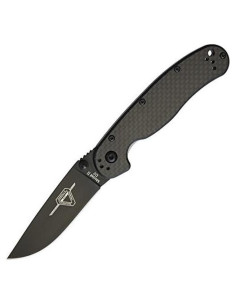 Cuchillo Ontario Rat II Linerlock D2 CF 10.16 cm Negro
