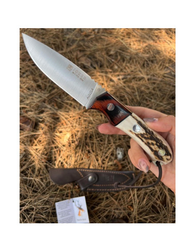 Cuchillo de Caza Joker Águila CC105, Hoja MOVA 10.5 cm, Cuerno de Ciervo