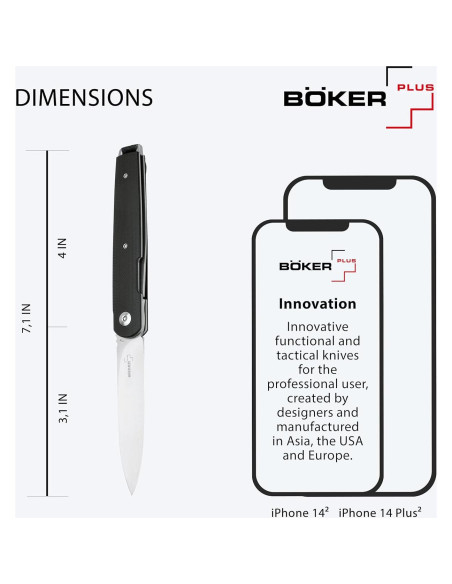 Cuchillo Boker Plus LRF Linerlock Negro 7.62 cm VG-10
