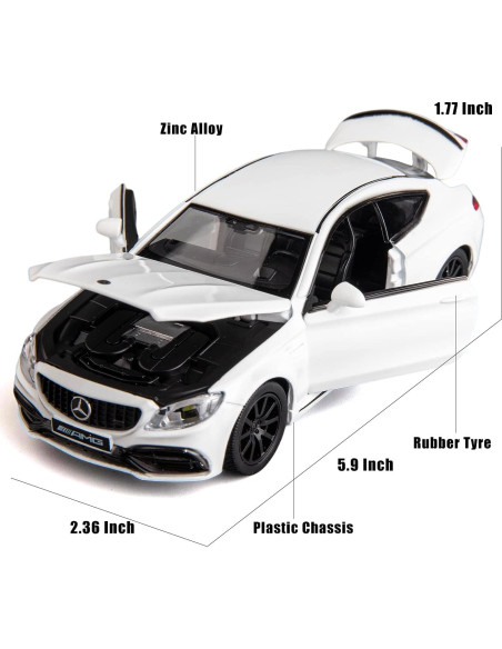 Coche Juguete Mercedes-Benz C63 AMG 1:32 RMZ City Blanco