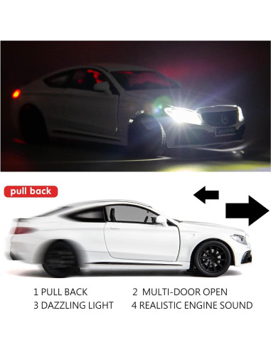 Coche Juguete Mercedes-Benz C63 AMG 1:32 RMZ City Blanco