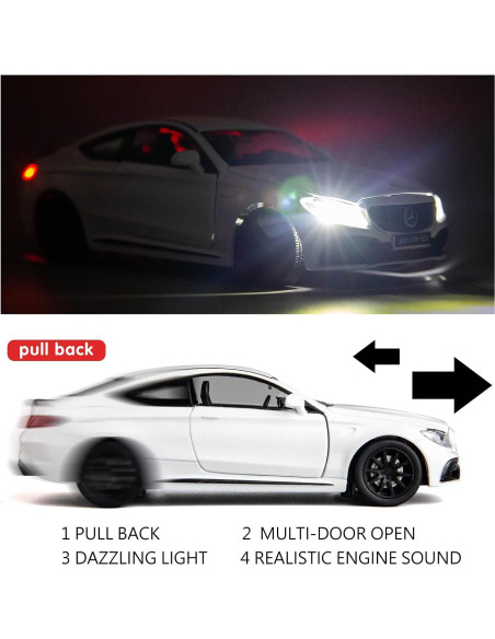 Coche Juguete Mercedes-Benz C63 AMG 1:32 RMZ City Blanco